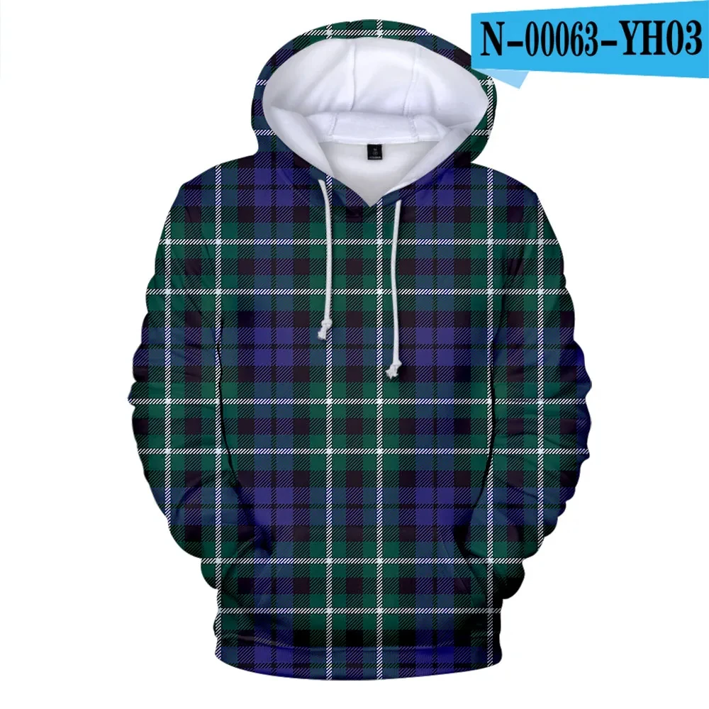 

Plaid Hoodie 3d Print Men/Women y2k Casual Fashion Sweatshirts Kids Long Sleeves Pullover Hooded Shirt Oversized Unisex Clothing