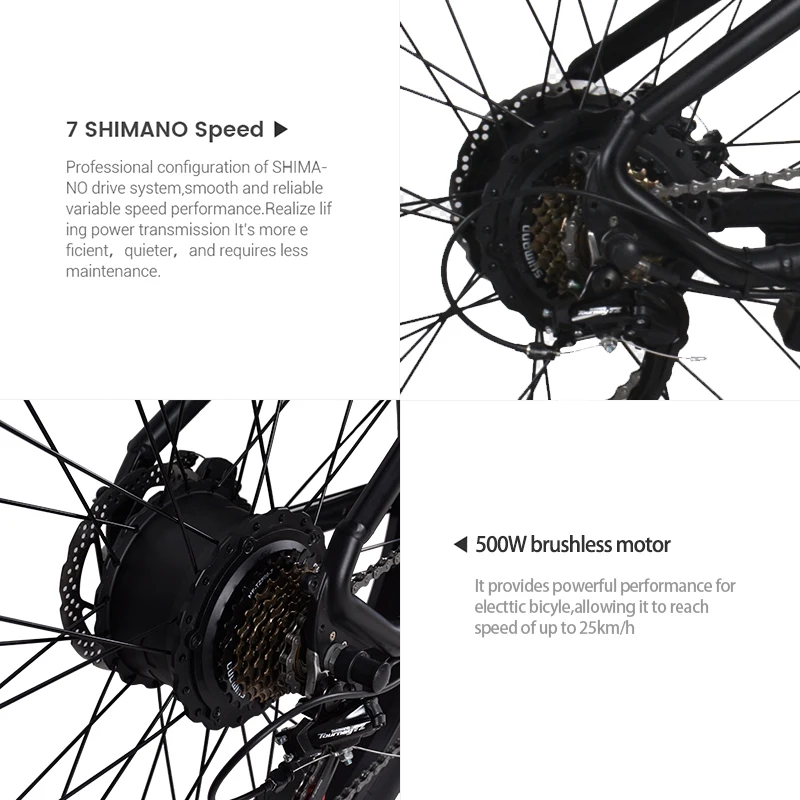 26-дюймовый Электрический велосипед 500 Вт Мужской горный Зимний 48 в 10 Ач 4 0 фэтбайк