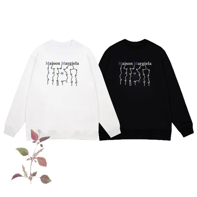 

Hand Suture Line Letters Printing MM6 Margiela Hoodies Daily Neutral Minimalism Style Autumn Winter MM6 Margiela Sweatshirts