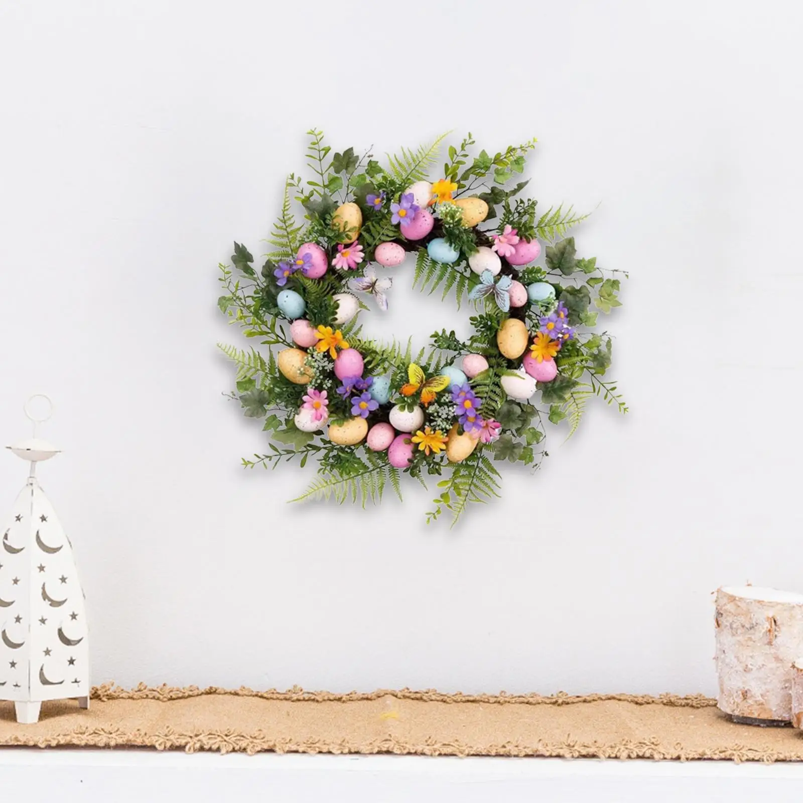 

Artificial Easter Wreath Greenery Leaves Flowers Wreaths for Indoor Outdoor Outdoor Front Door