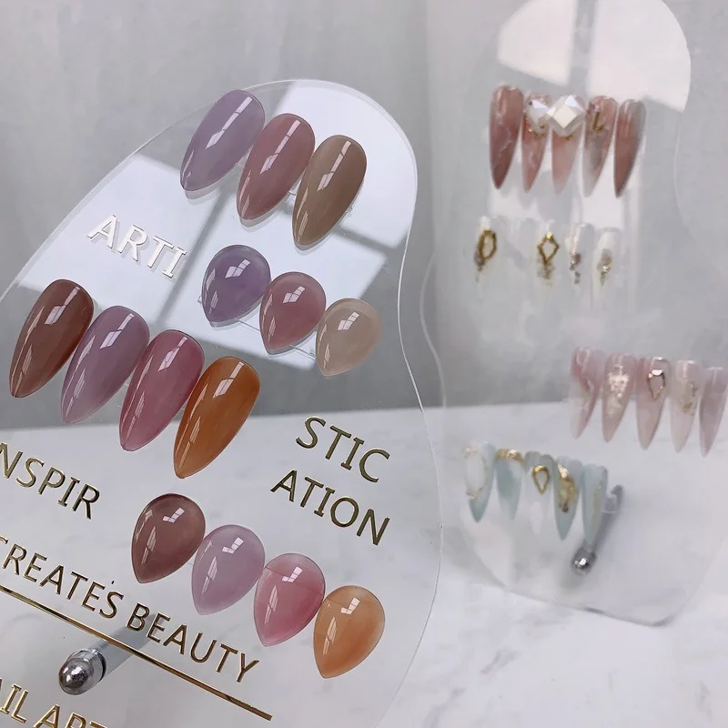 

Irregular Shape Acrylic Nail Art Color Display Board Transparent Matte Nail Works Background Props Nail Tools