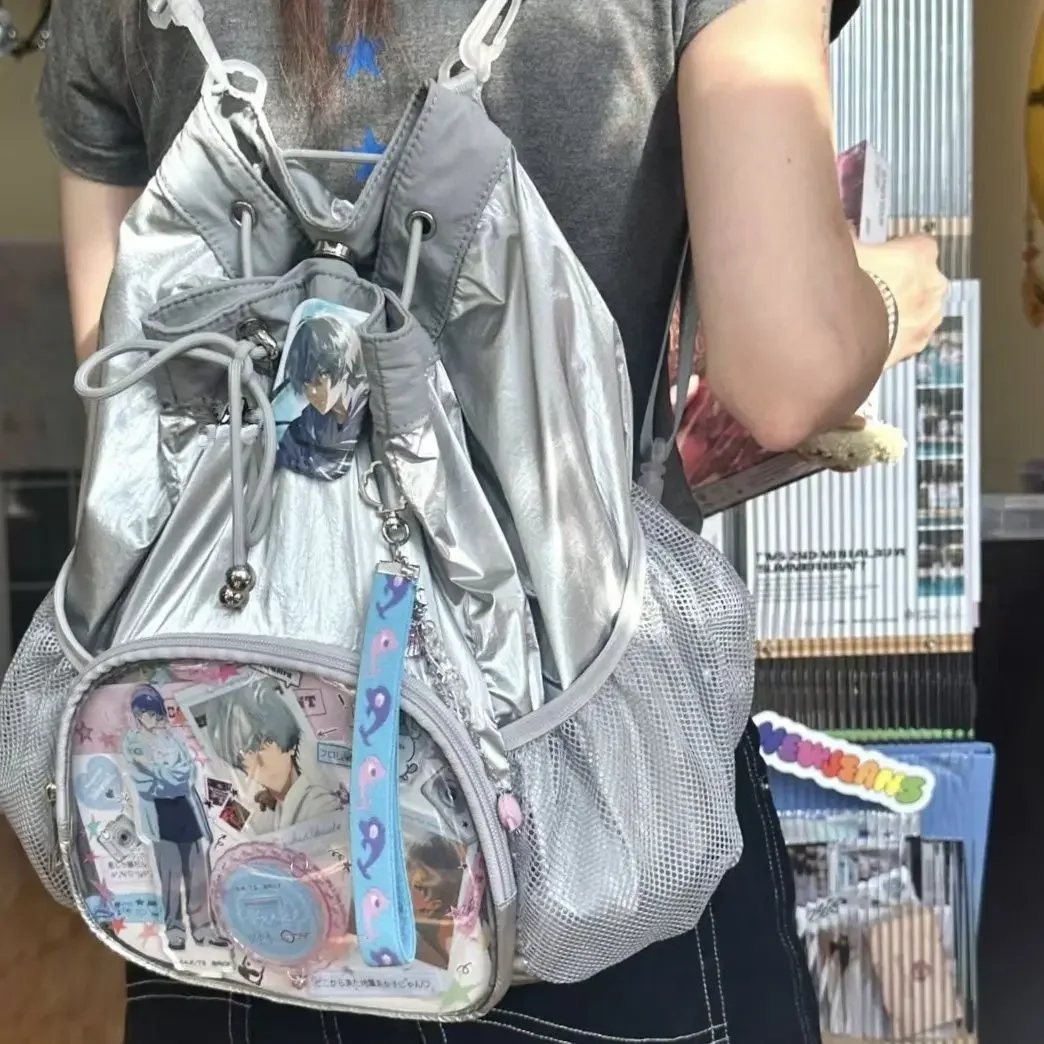 Y2k Повседневная Популярная Сумка на шнурке Ita 2024 вместительные прозрачные