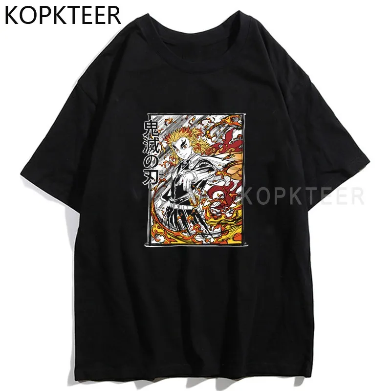 

Demon Slayer Flame Hashira T Shirt Men Cool Anime Vintage Crew Neck Men's T-Shirts Women Top Tee Gift Unisex Streetwear T Shirt
