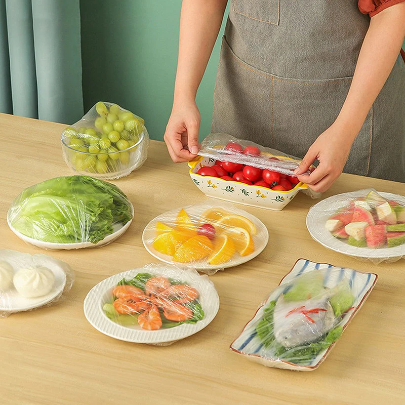 100 шт. одноразовая крышка для пищевых продуктов пластиковый мешок хранения