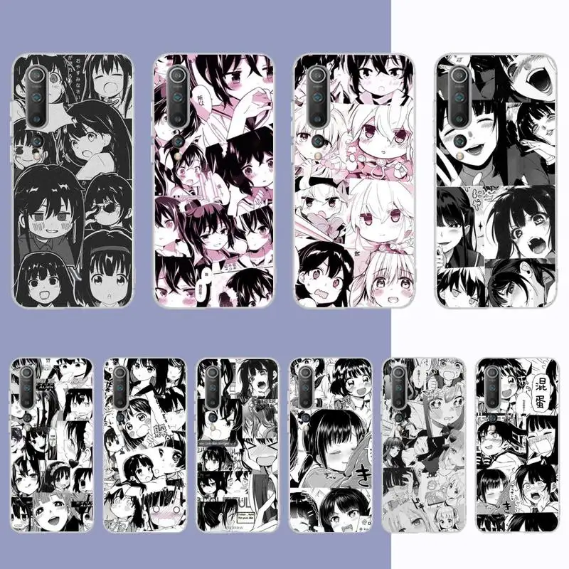 

Black White Pink Anime Girl Phone Case for Samsung S21 A10 for Redmi Note 7 9 for Huawei P30Pro Honor 8X 10i cover