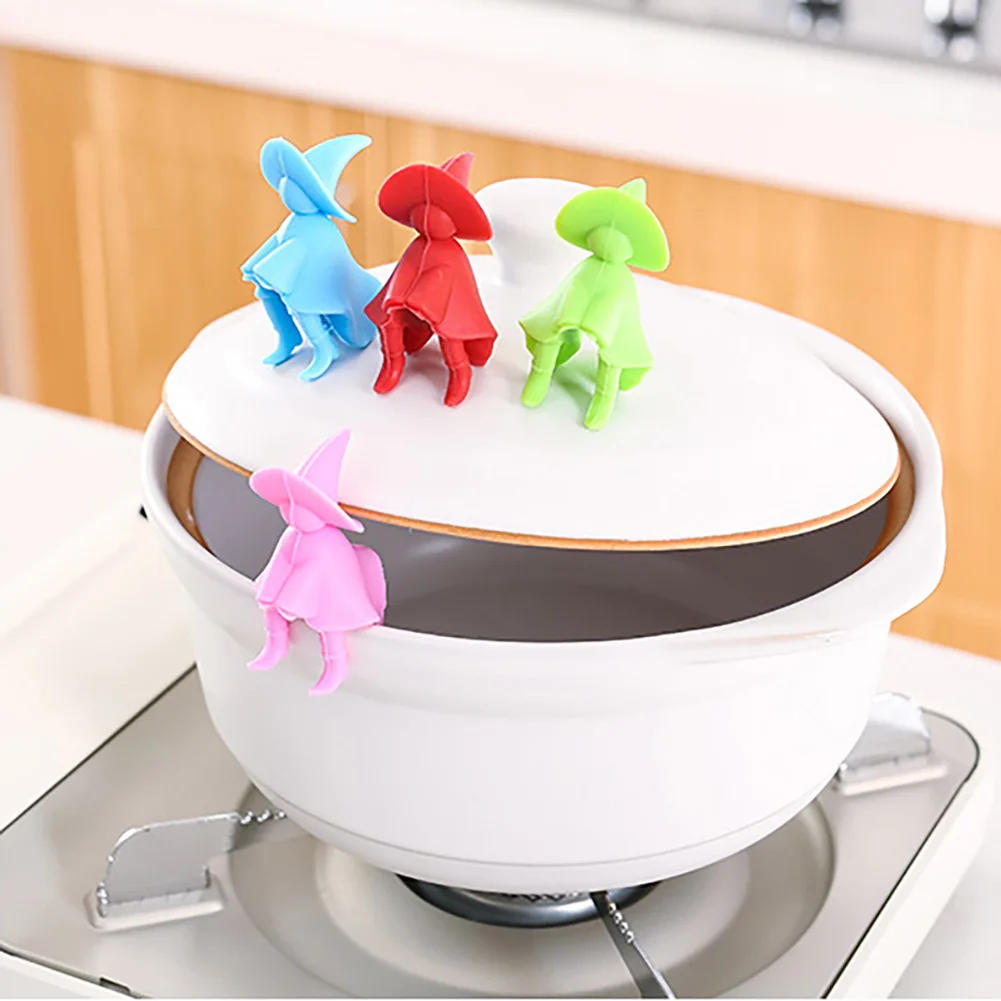 

1/2Pcs Spill-proof Lid Lifter for Soup Pot Kitchen Tools Lid Stand Silicone Heat Resistant Holder Keep The Lid Open Kitchen Tool