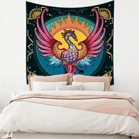 suzaku sunbird flowers wall hanging tapestries hippie astrology tapestry boho horoscope floral aesthetics tapestry for bedroom