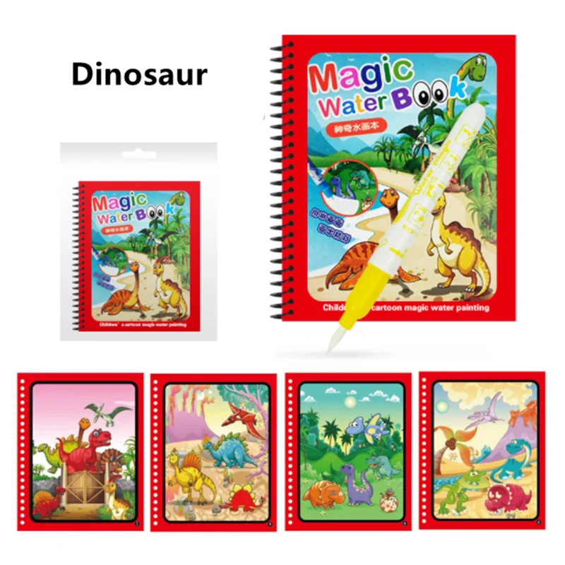 

Детская книга для рисования на воде, многоразовая Раскраска с ручкой, игрушки Монтессори, книга для рисования, игрушки для сенсорного ранне...