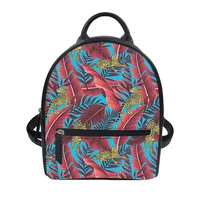 advocator leaf animal pattern womens backpack multi function%c2%a0storage bag customized ladies pu leather rucksack free shipping