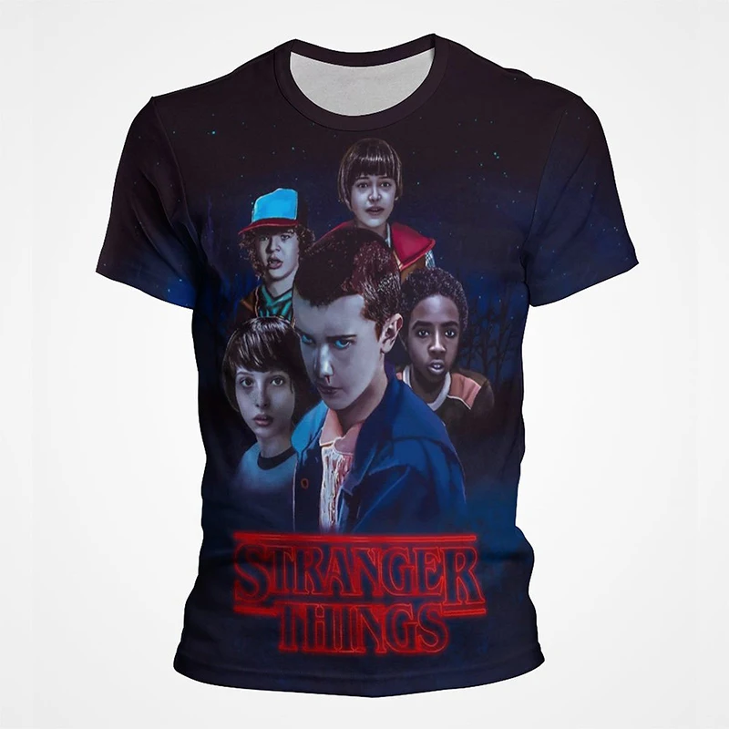 

2023 New Serial TV Stranger Things T Shirt For Men Women Cool 3D Print tshirt Summer Fashion Short Sleeve Tee Tops Clothes