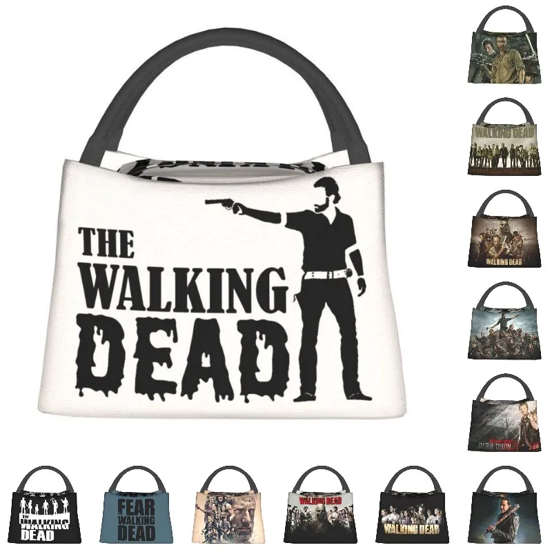 

The Walking Dead Thermal Insulated Lunch Bag Horror Zombie TV Series Lunch Container for Camping Travel Storage Meal Food Box