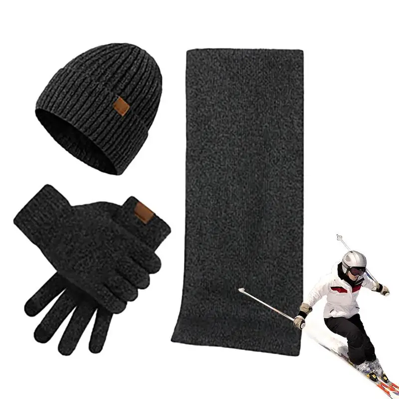 

Теплый комплект из шапки и шарфа, зимние эластичные шапки, шарф, перчатки, удобная теплая вязаная шапка для женщин, плотные приятные для кожи шарф и перчатки