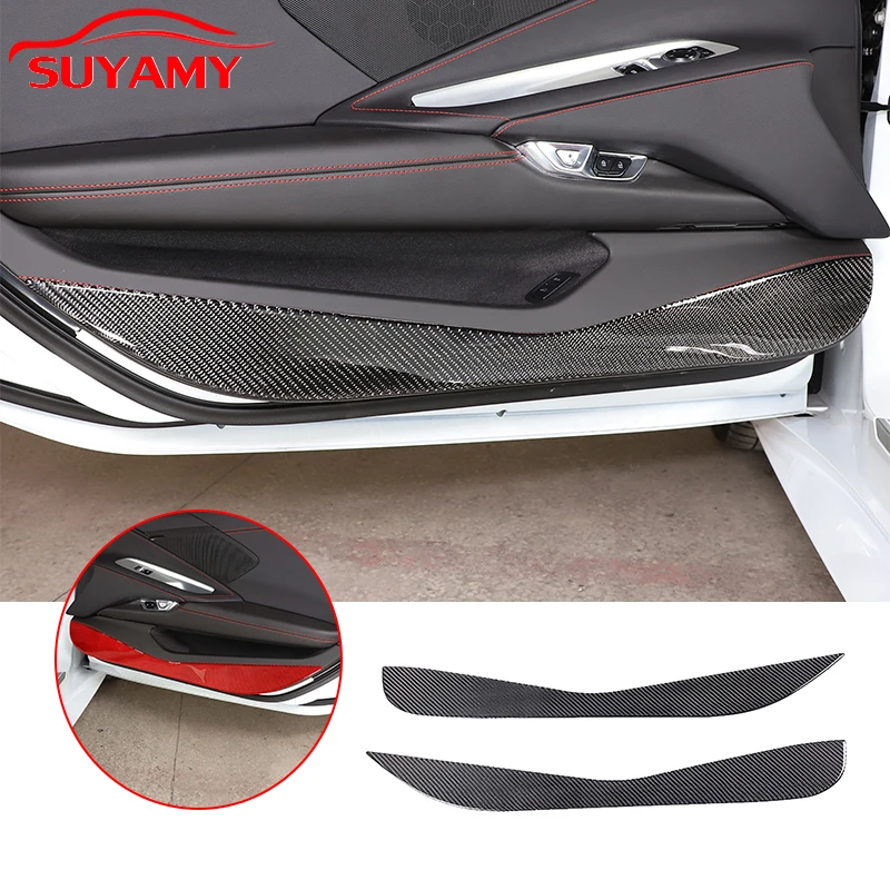 

Soft Carbon Fiber Car Inner Door Anti-Kick Panel Trim Stickers For 2020-2023 Corvette C8 Stingray Z51 Z06 Interior Accessories