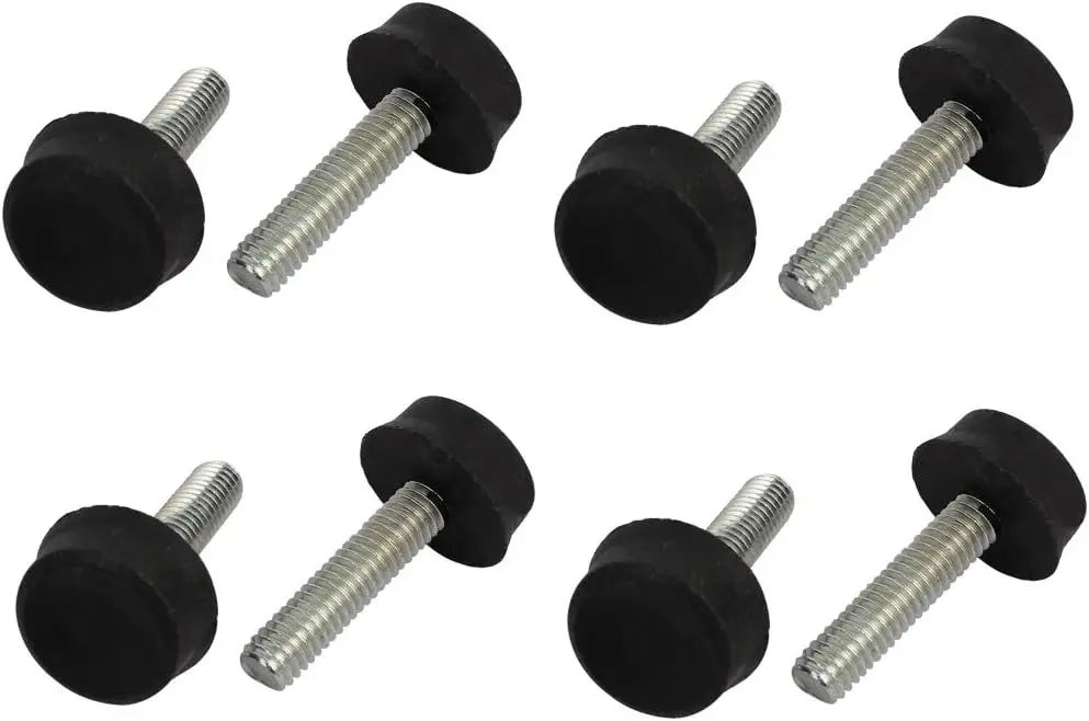 

Kidisoii M6x25mm Thread 32mm Height Screw On Furniture Glide Adjustable Leveling Foot 8pcs