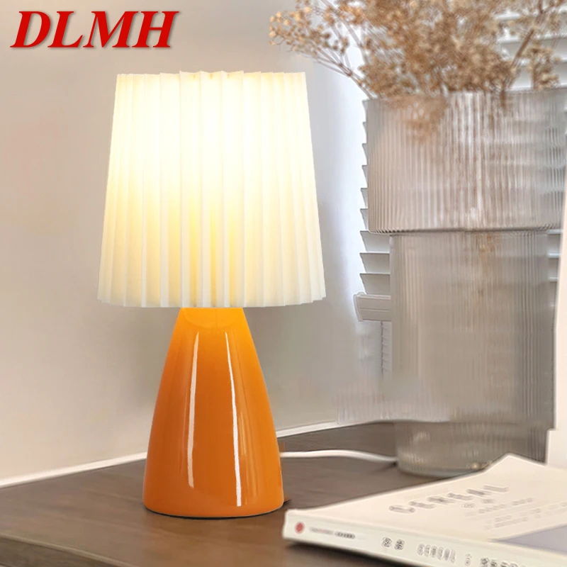 

DLMH Contemporary Table Lamp LED Ceramics Creative Orange Desk Light Decor For Home Living Room Bedroom Bedside