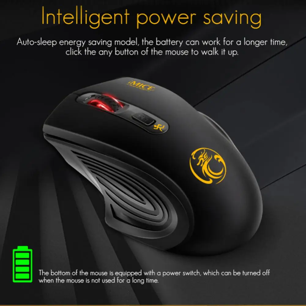 

Office Home Desktop Usb 2.0 Receiver 2.4g Wireless Mouse Mute Business Mouse 4 Buttons 2000dpi Adjustable Wireless Gaming Mouse