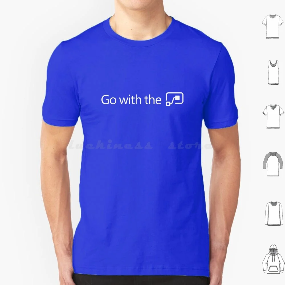 Go With The ( Microsoft ) Flow T Shirt большой размер 100% хлопок Office 365 Powerapps Power Apps