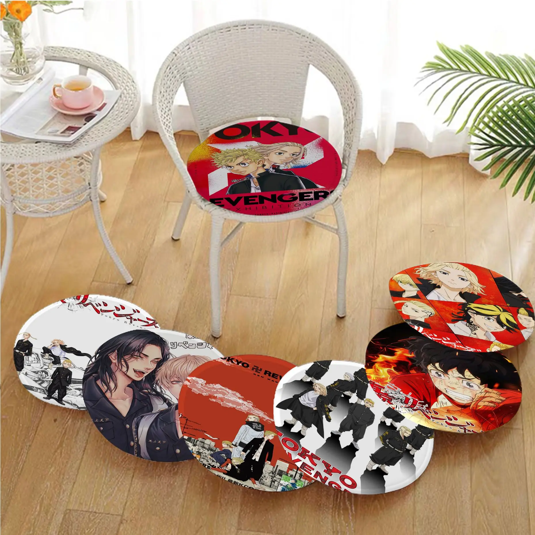 

Japanese Classic Anime Tokyo Revengers European Stool Pad Patio Home Kitchen Office Chair Seat Cushion Sofa Seat Pads