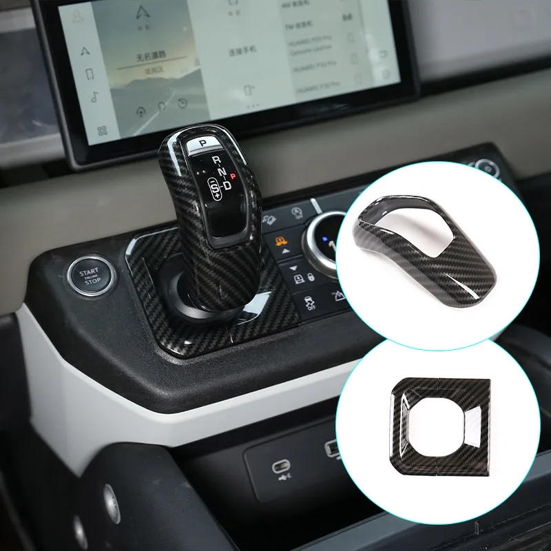 

For Land Rover Defender 90 110 2020-2023 ABS carbon fiber Center Console Gear Shift Cover Trim Sticker Car interior Accessories