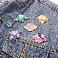 xedz colorful universe star series enamel pin alloy cartoon planet badge brooch clothes bag denim ladies fashion jewelry gift