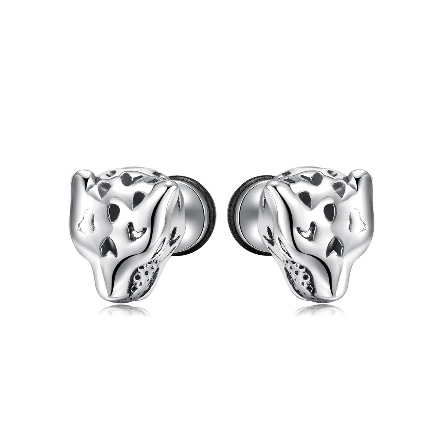Wholesale Fashion Personality Stainless Steel Leopard Head Earrings for Men