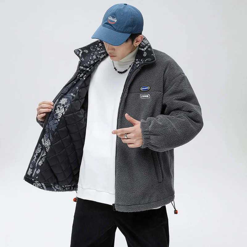 

Winter Men's Autumn And 2023 New Winter jacket Lamb Fleece Plush Oversize Loose Couple