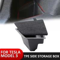 update rear trunk left side storage box side organizer for 2022 tesla model 3 space fire extinguisher partition decoration