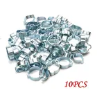 Зажим для шланга 5-20 мм, 10 шт., зажимы с двумя ушками, домашний зажим, червячный привод, зажимы для топливного шланга, труб, зажимы для топлива, 8 размеров