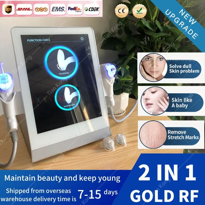 

2-in-1 Gold RF Microneedle for Scar and Acne Removal Promoting Skin Regeneration and Tightening Pores
