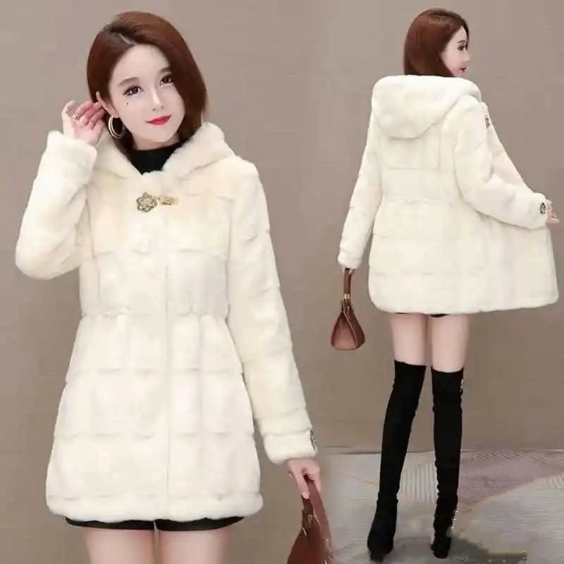 Panic Buying Women's Winter Coats 2022 Women's Winter Coats Fur Thick Winter Office Lady Other Fur Yes Real Fur Long Coat