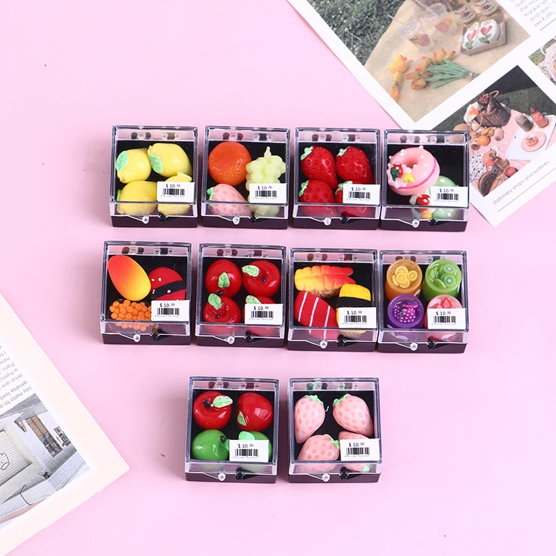 

Dollhouse Kitchen Supermarket Food Pretend Toy Simulation Miniature Food Model Doll House Fruit Sushi Sauce Accessories