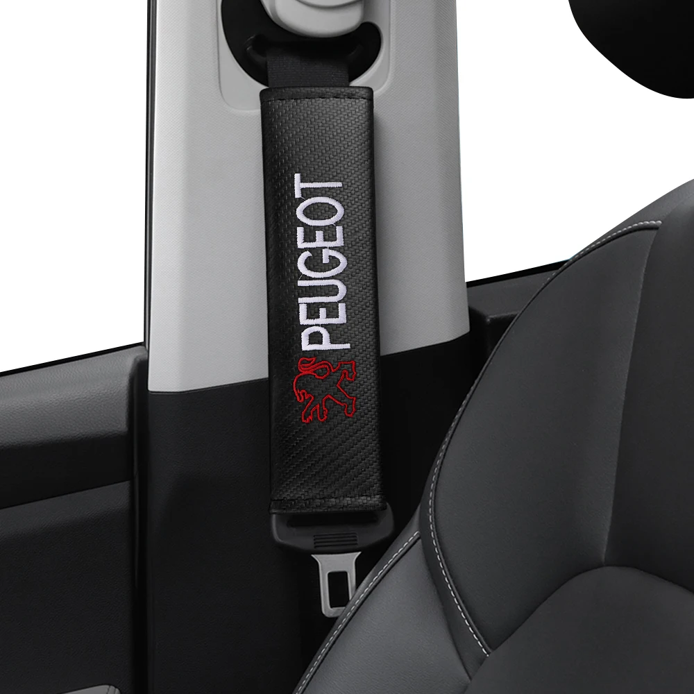 

2pcs Car Styling Seat Belt Shoulder Covers Protector Pads Auto Interior Accessories For Peugeot 206 207 208 306 307 308 508 106
