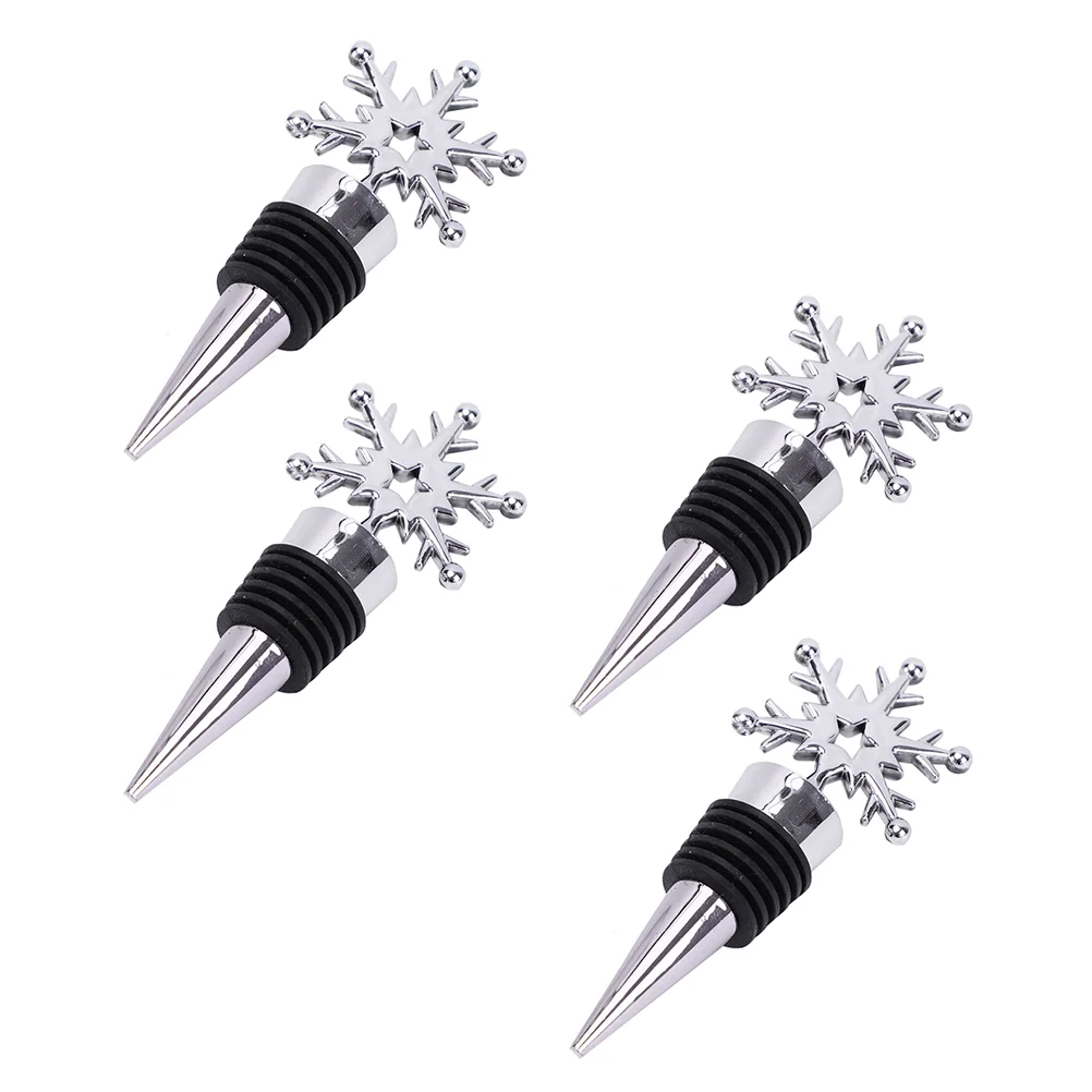 

Stopper Bottle Stoppers Snowflake Champagne Plugs Saver Stainless Steel Sealing Plug Christmas Beverage Decorative Party Bottles