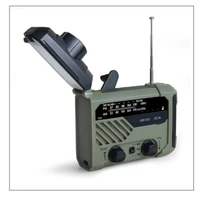 factory sale solar panel powered battery mobile charger hand cranked radio with flashlight