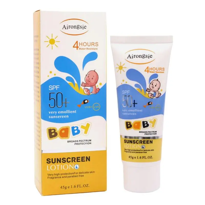 

Outdoor Children Sunscreen Refreshing Oil Free Sun Protector Mild Non-irritating UV Resistance Body Lotion Cream