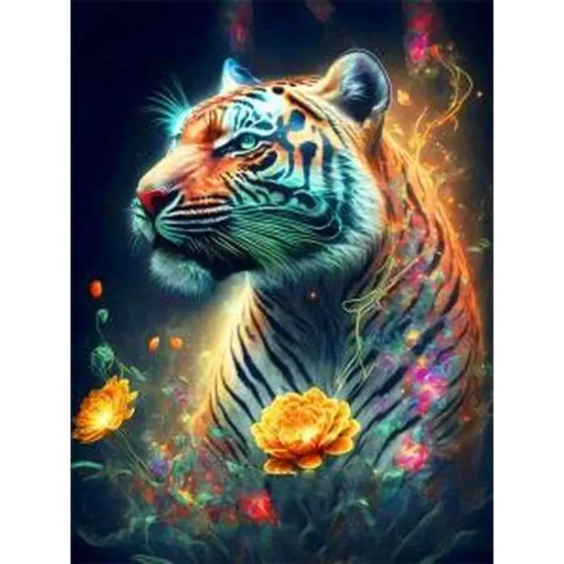 

GATYZTORY Acrylic Diy Painting By Numbers Kits Tiger Animals Oil Paint On Canvas Drawing Coloring By Numbers Picture For Diy Gif