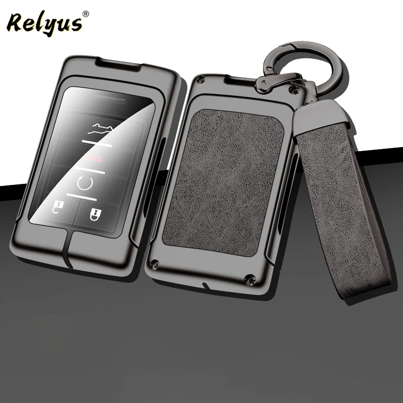 

Zinc Alloy Leather Car Remote Control Key Case Cover For Chevrolet Silverado Suburban Tahoe 2021 Auto Keychain Accessories