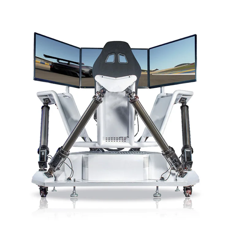 

Video Car Racing motion platform racing simulator 3 screens vr racing car driving game machine