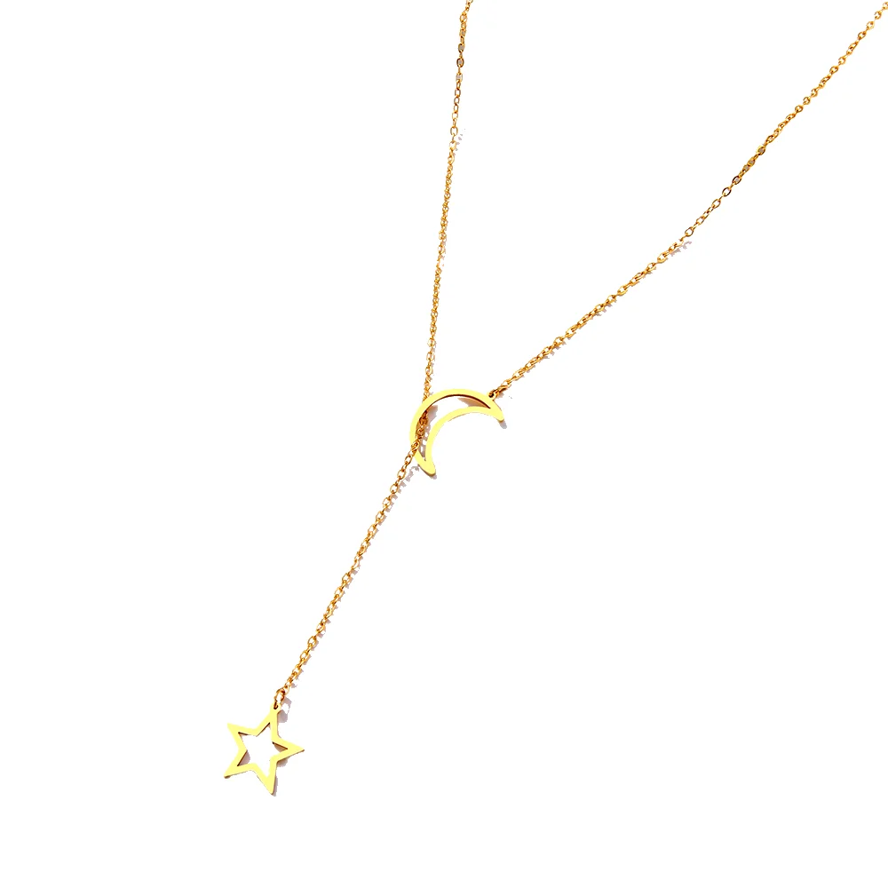 

Длинное ожерелье из нержавеющей стали для женщин и девушек, регулируемое ожерелье, индийское Ювелирное Украшение, цвет золото