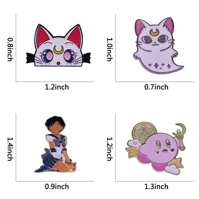 Жесткие эмалевые булавки в виде милой красивой девушки форме Луны коллекция