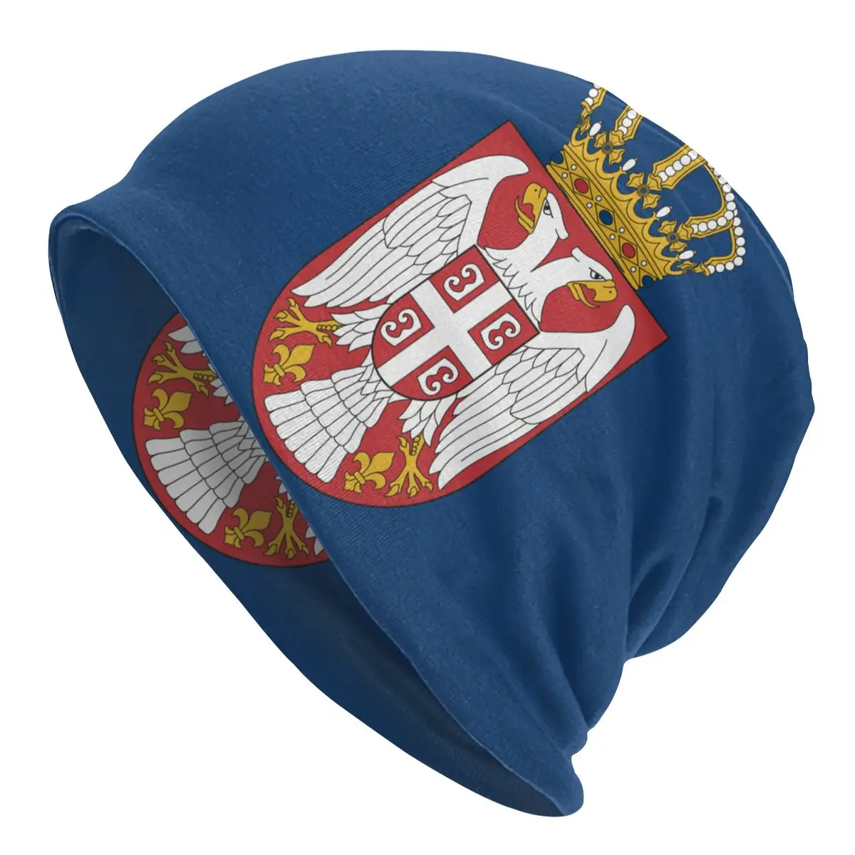 

Шапка-бини унисекс, теплый вязаный головной убор, герб Сербии, для мужчин и женщин, зимняя шапка для взрослых