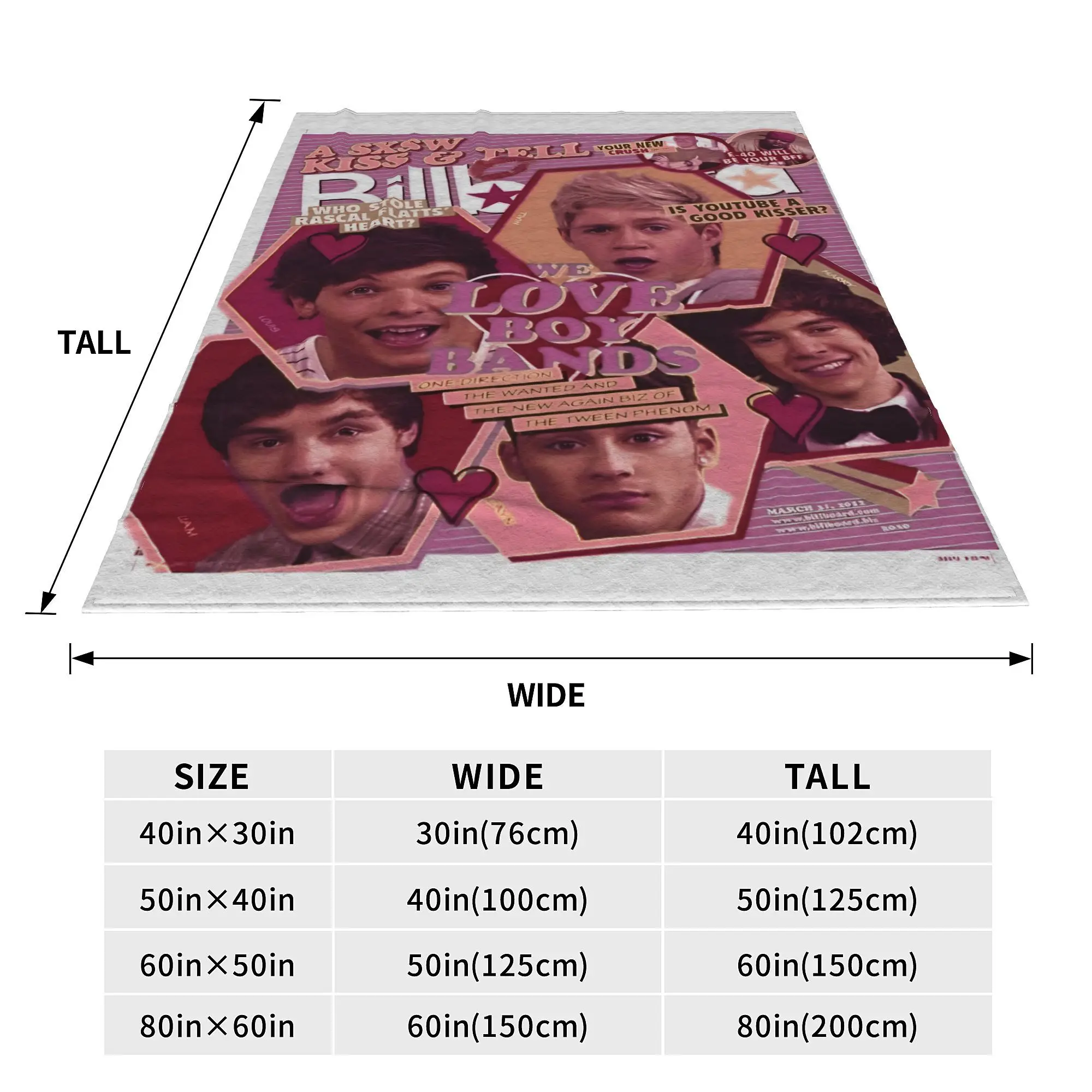 Ones Music and Directions Pink Poster Blanket Cover Flannel Heavy Metal Super Warm Throw for Bedding Couch Bedroom Quilt