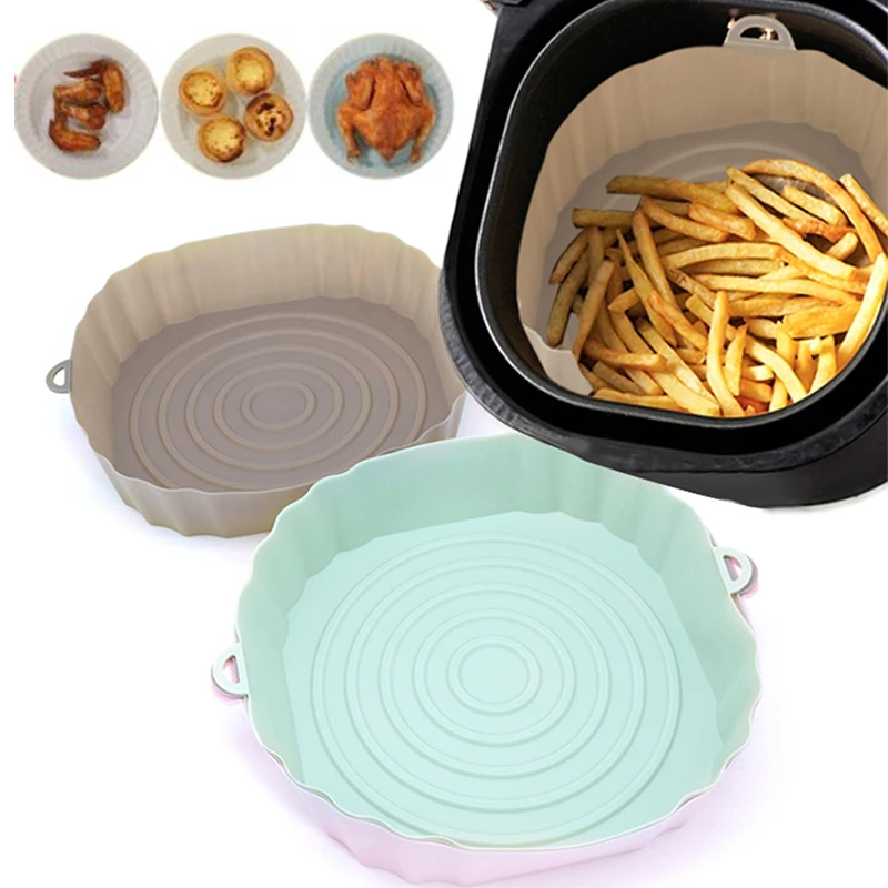 Silicone Air Fryer Tray Reusable Replacement AirFryer Pot Basket Liner Microwave Oven Grill Mold BBQ Tool Air Fryer Accessories