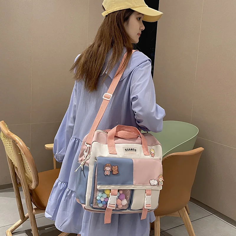 Женский рюкзак контрастных цветов в Корейском стиле женская сумка 2022 трендовая
