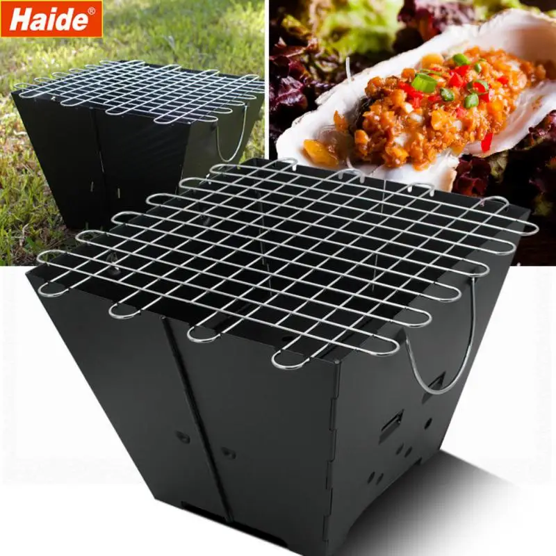 

Garden Square BBQ Grill Portable Folding Barbecue Rack Outdoor Camping Stainless Steel Carbon Oven Suitable For 2-5 Persons