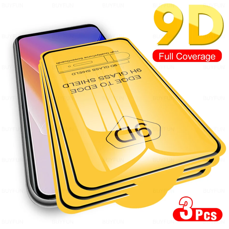 

Закаленное защитное стекло 9D для Oppo Reno7 Z, полное покрытие, 3 шт.
