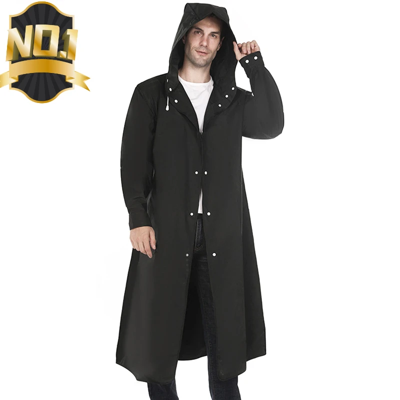 

EVA Long Raincoat Rain Coat Men Women Waterproof Poncho Impermeable Rain Jacket Hooded For Trekking Hiking Rainproof