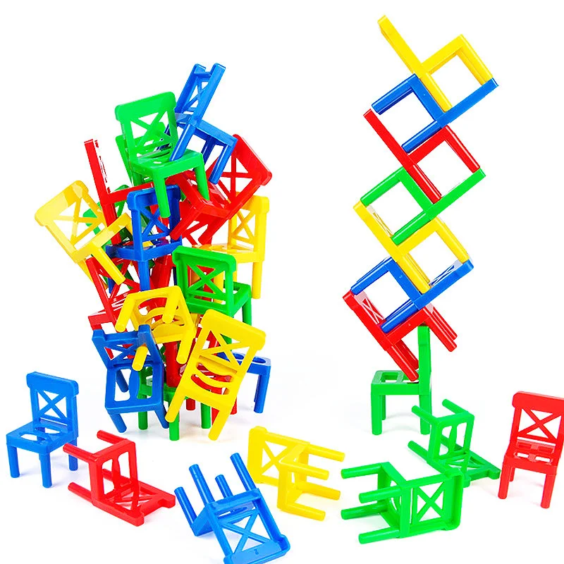 Balance Blocks Toy Plastic Assembly Blocks Stacking Chairs K
