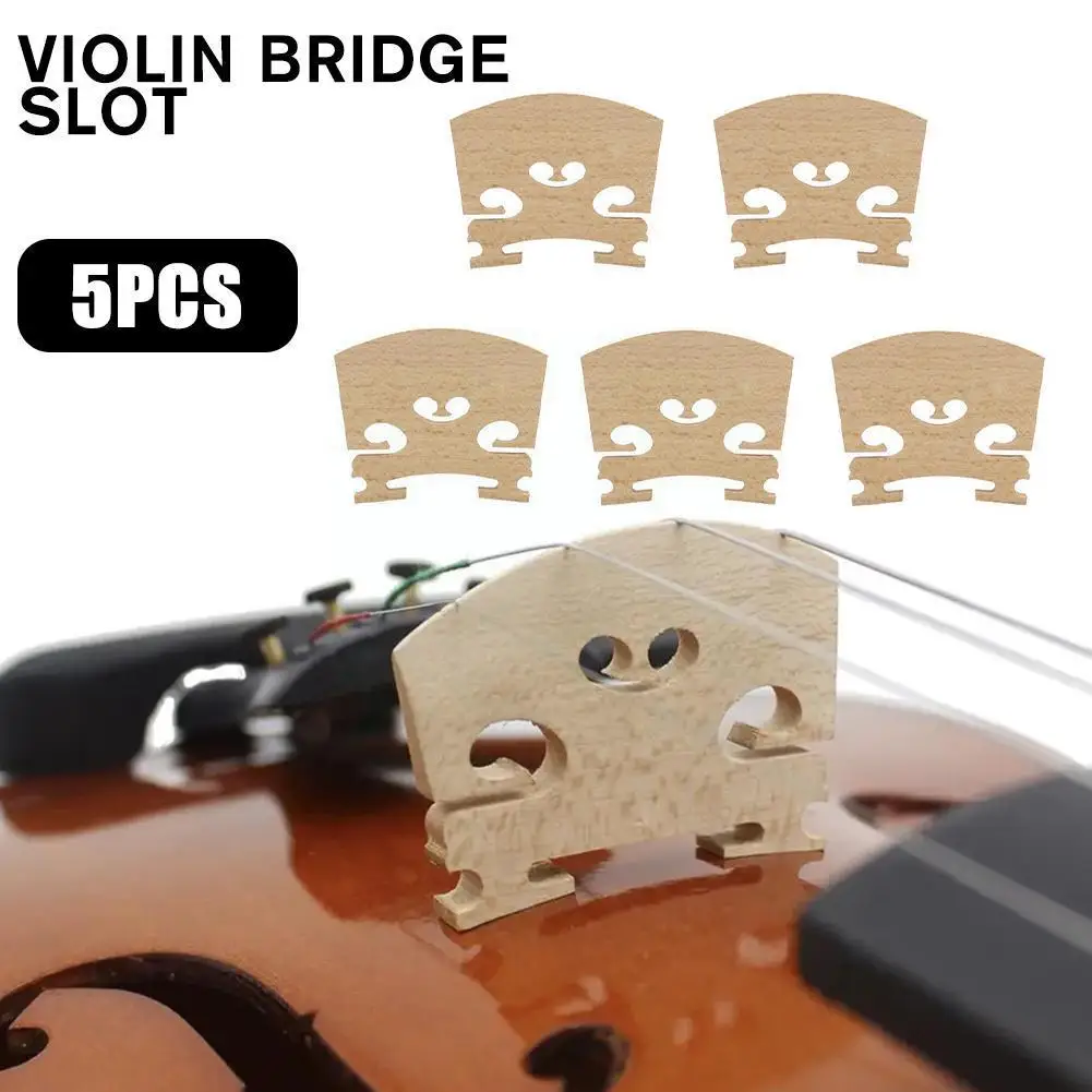 

5pcs/set Violin Bridges Fiddle Maple Wood For 4/4 1/4 1/8 1/2 3/4 Size Instrument Accessories Violin Strings Bridge Part To T6C0