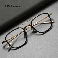 acetate titanium glasses frame men new vintage square prescription myopia eyeglasses frames women optical spectacles eyewear